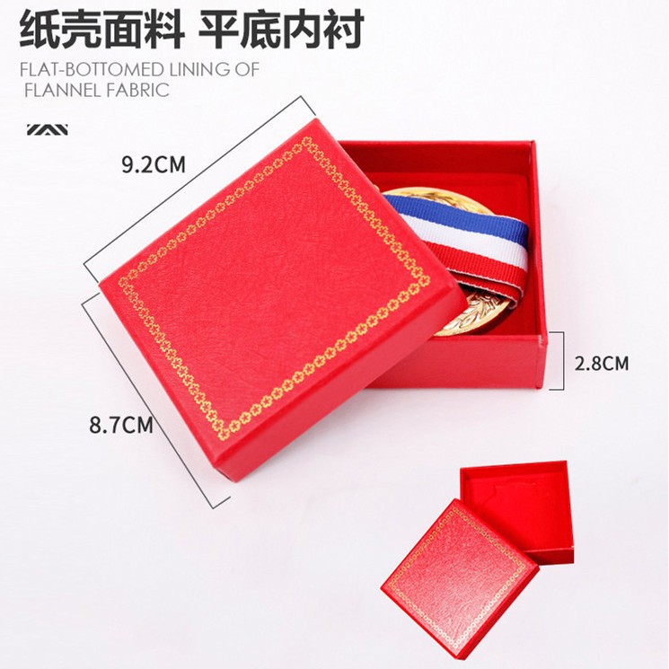 Insignia de medalla conmemorativa flip papel caja de regalo medalla caja medallas embalaje producción pequeño tamaño regalo caja suministro