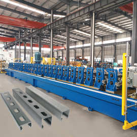 定制C 型抗震支架冷弯成型机全自动成型设备 抗震支架冷弯生产线