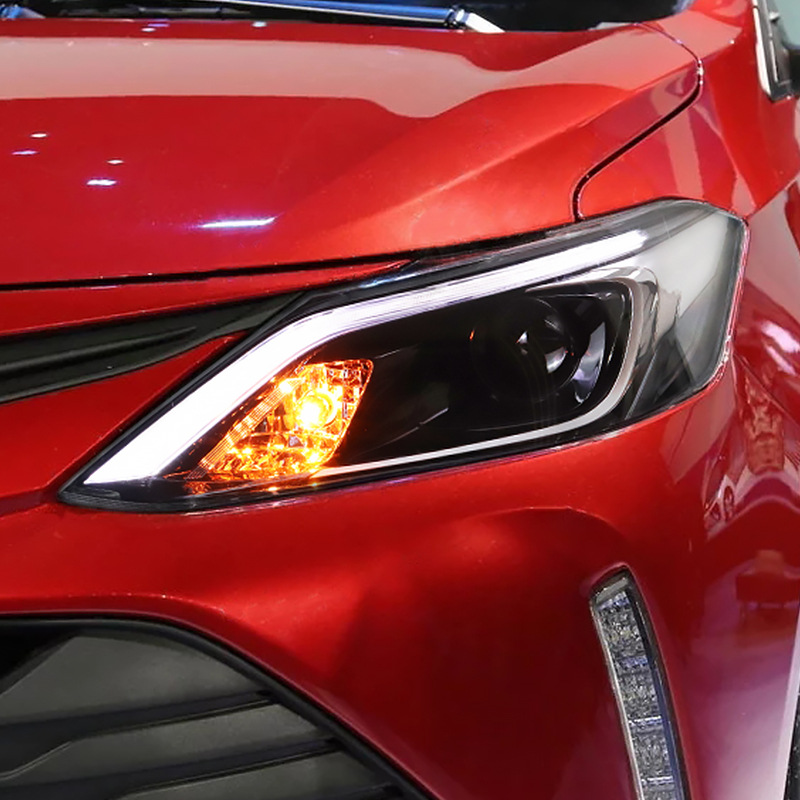 新威驰大灯总成17-19款改装LED光导日行灯双光透镜氙气大灯一抹蓝