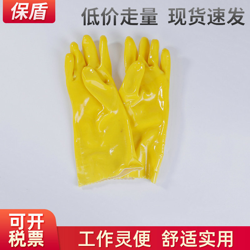 春蕾035工业棉毛手套耐油耐酸碱耐磨防水手套 加厚家务防水手套