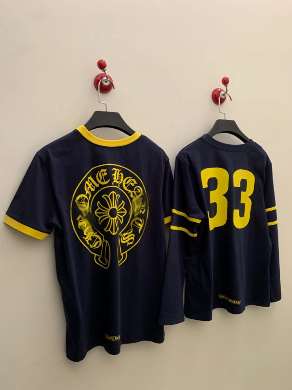 25SS YBオープン/ニッチデザイナー 90% off年から ビシャンカーリスト 限定版 七分袖 コントラストカラー 半袖Tシャツ|undefined