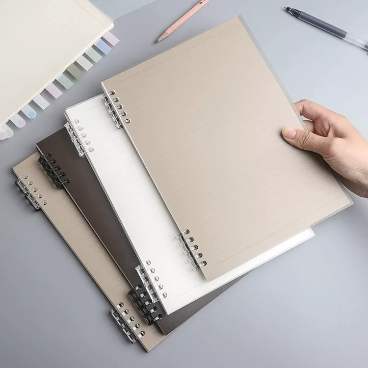 Transparent Cover Notebook Refillable, 10-Hole A5/B5, Lined & Grid Inner Pages