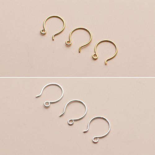 S925 plain silver electroplated gold 0.8 wire diameter ear hook semi-finished earring material DIY jewelry accessories wholesale S0702