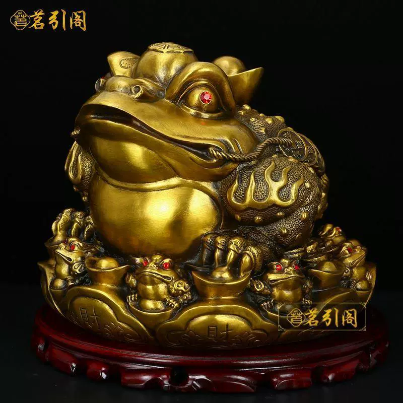 All copper golden toad decoration three -legged golden cicada bronze toad home handicraft living room shop opening gift wholesale
