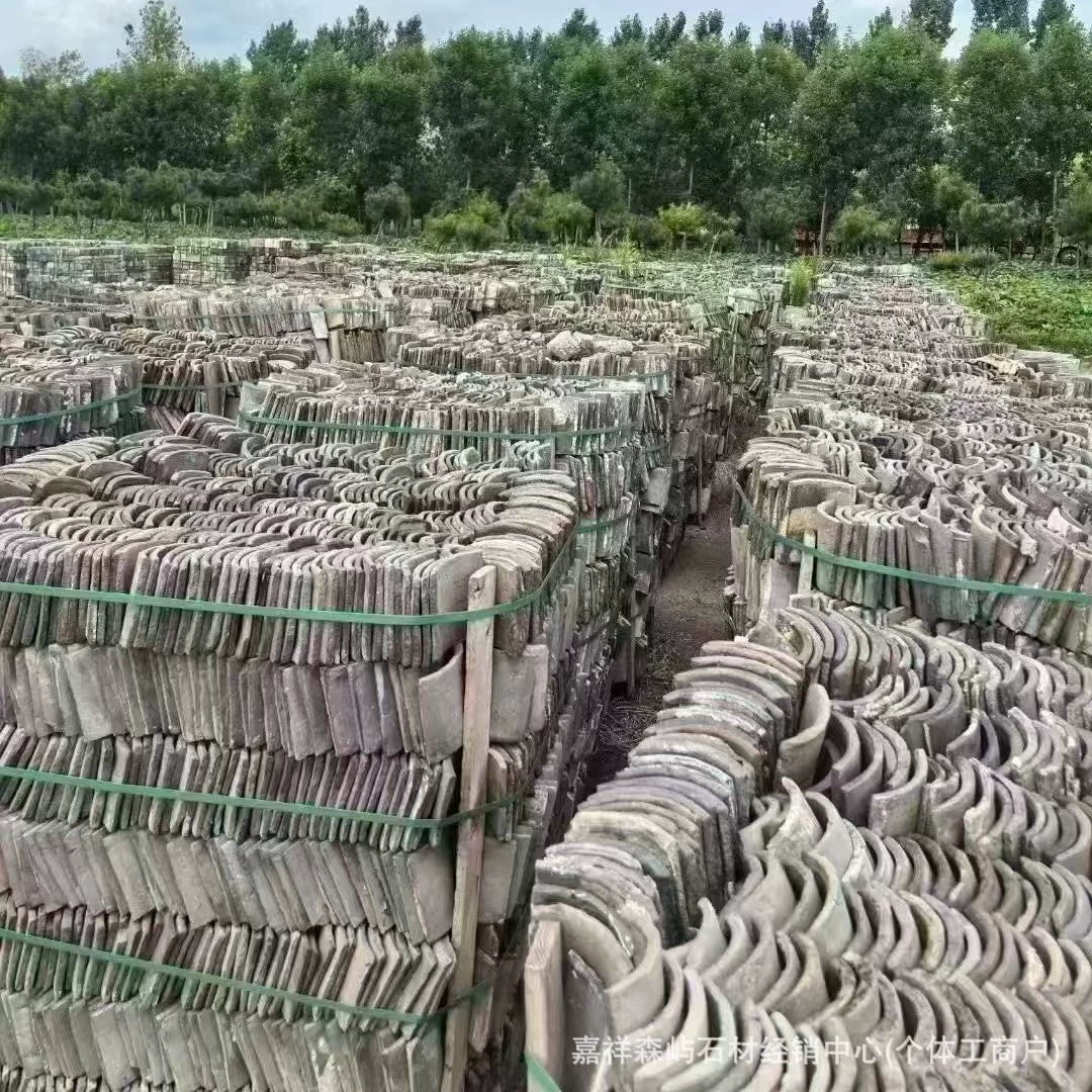 Древние старые зеленые плитки старинные китайские сады