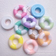 卡通糖果色游泳圈甜甜圈diy洞洞鞋花手机壳发夹头绳吊坠树脂配件