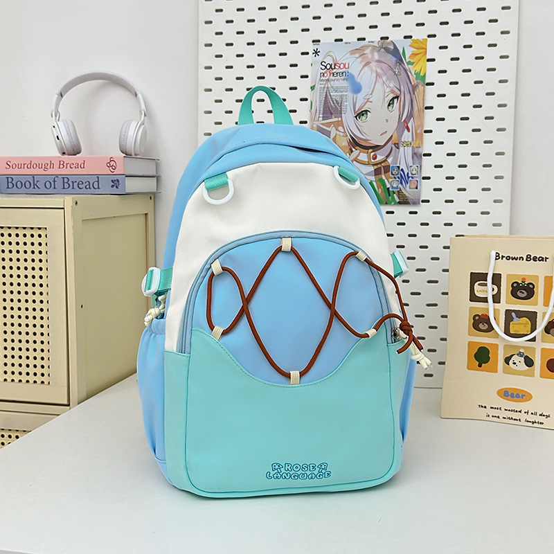 Mochila escolar de todo fósforo para niña fresca, salida de primavera, mochila ligera y pequeña, mochila de estudiante de color de contraste, mochila escolar