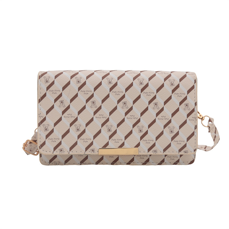 Bolsa pequeña de lujo ligera de estilo extranjero estilo coreano impresión a cuadros de diamante de todos los días de viaje al trabajo bolso de hombro