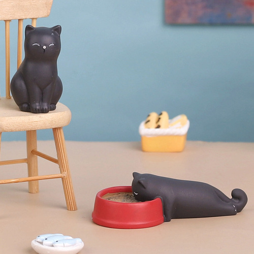 Trendy Blind Box Figure Cartoon Cute Cat Desktop Doll Ornament Children's Mini Toy Birthday Gift for Men and Women