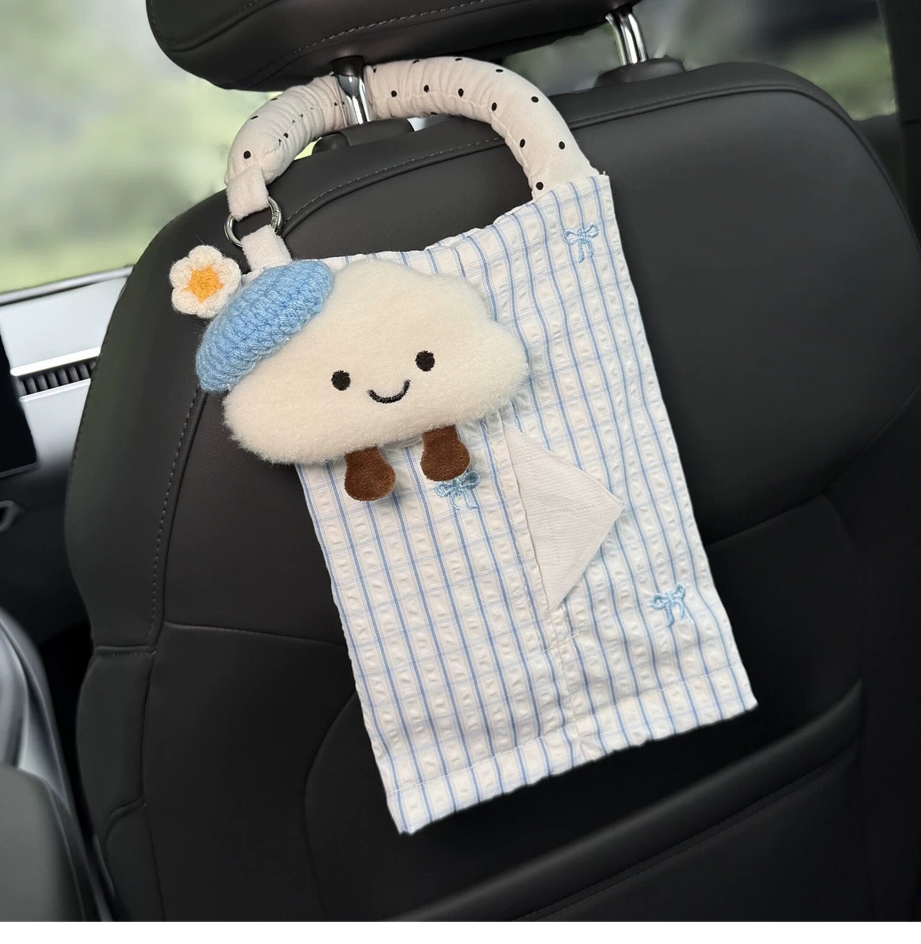 Car-mounted tissue box and trash bin 2-in-1, hanging bag for car interior, 2026 new model, high-end and practical