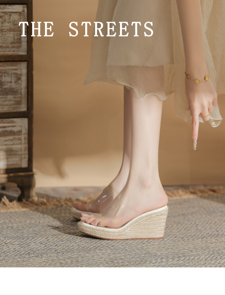 Sandal cao gót nữ đế xuồng bít mũi hở ngón, gót 9 cm, phong cách mới 2026 — màu trắng chi tiết 1