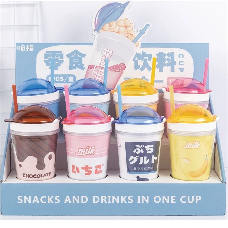 Youth Creative PS Plastic Water Cup Snacks and Drinks Creative One Cup with DIY Plastic Cup