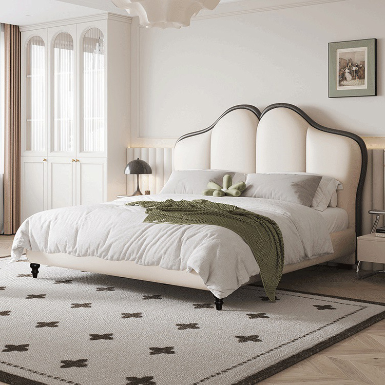 Danfoss, cama de cuero de vaca, cama mariposa, cama doble, cama de envoltura, cama delgada, cama de borde