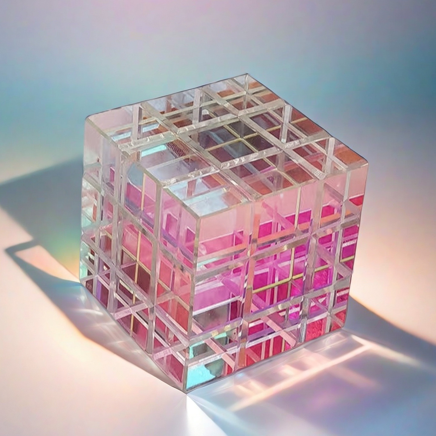 Sun Catcher Rubik Magic ChromaCube vidrio colorido decoración de escritorio Cubo de cristal de color