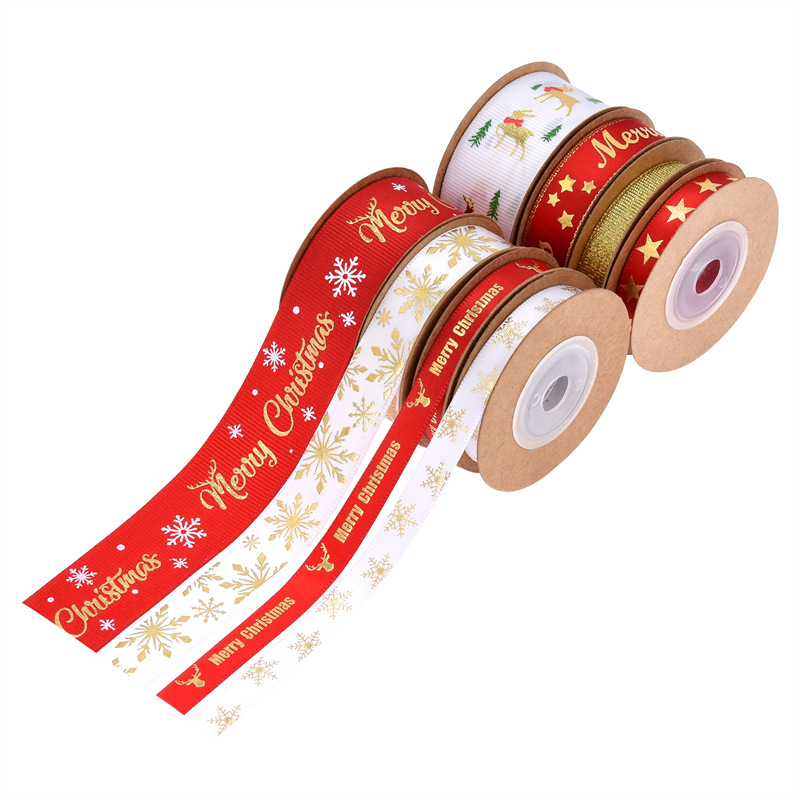 16 transfronteriza AliExpress cinta de Navidad cinta impresa embalaje de regalo Navidad cinta decorativa 5 yardas en stock