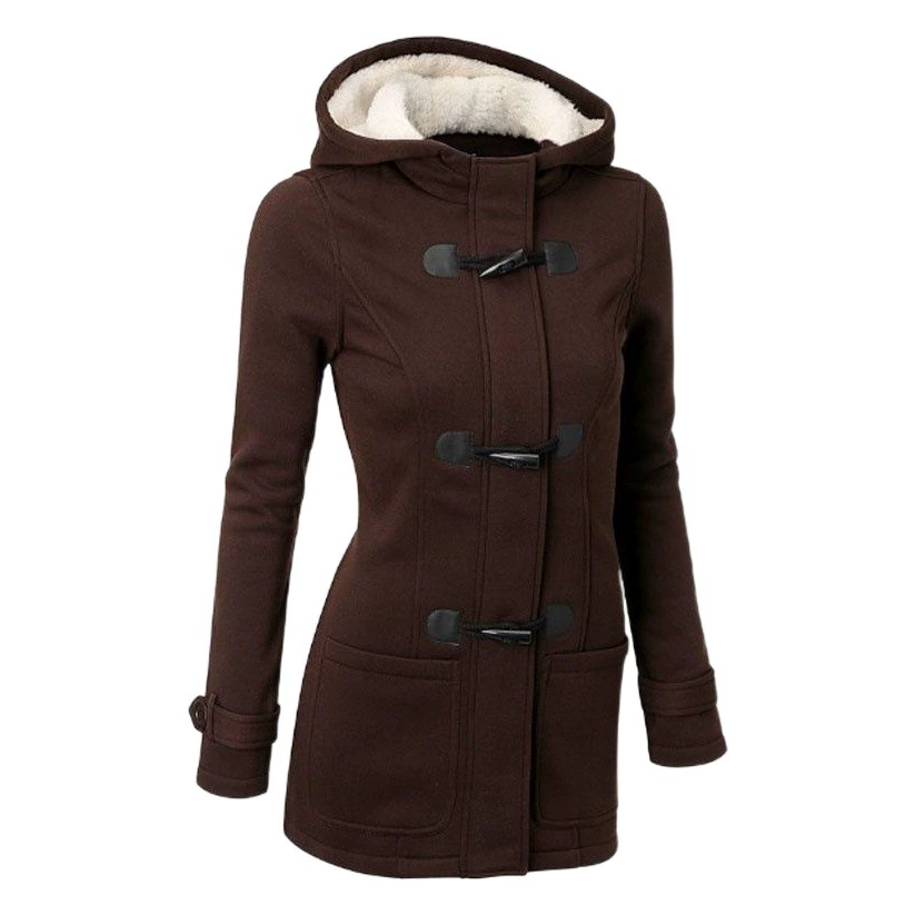 2024 осенняя и зимняя средняя длинная куртка кожаные рога с капюшоном куртка свитер хлопчатобумажная одежда большого размера женская трансграничная взрывная модель