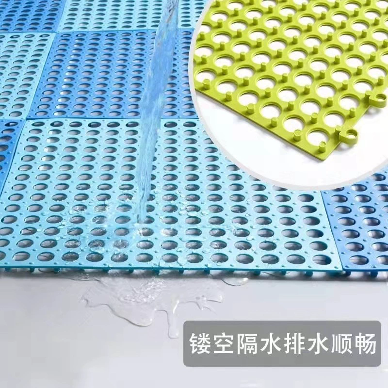 Anti-Slip Bathroom Floor Panel, TPE 30×30 cm, Hollow Drainage Shower Mat Tile