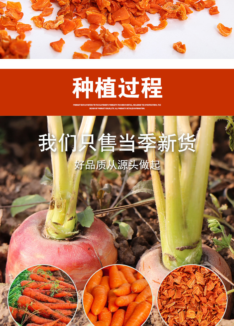 Dehydrated Carrot Dices (Daucus carota) — 5×5mm Dried Carrot Cubes for Tea & Instant Meals in use