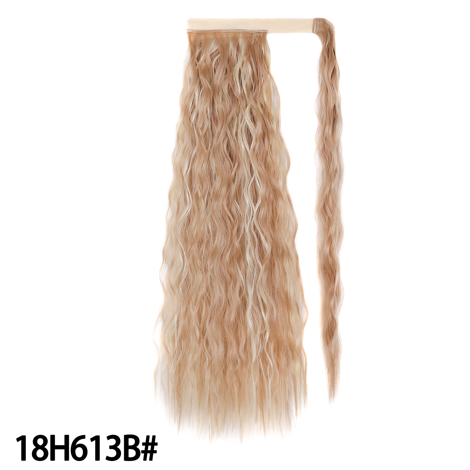 Lockig hästsvans av syntethår med kardborrefäste_voghion.com