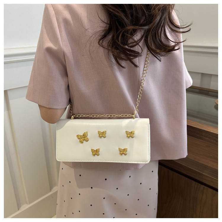 Trendy fashionable butterfly chain small square niche and beautiful French stick shoulder crossbody bag, women's bag_voghion.com