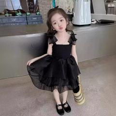 女童夏季時尚連衣裙兒童夏裝吊帶禮服寶寶洋氣高級感夏天公主裙子