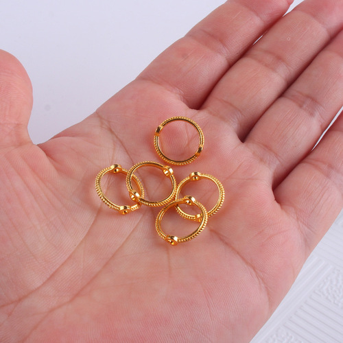 DIY jewelry accessory alloy electroplating multi-specification round ring gear bead ring bead straight hole string bead round ring