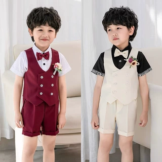 儿童西装礼服春款套装花童婚礼服宝宝周岁生日西服男童演出表演服