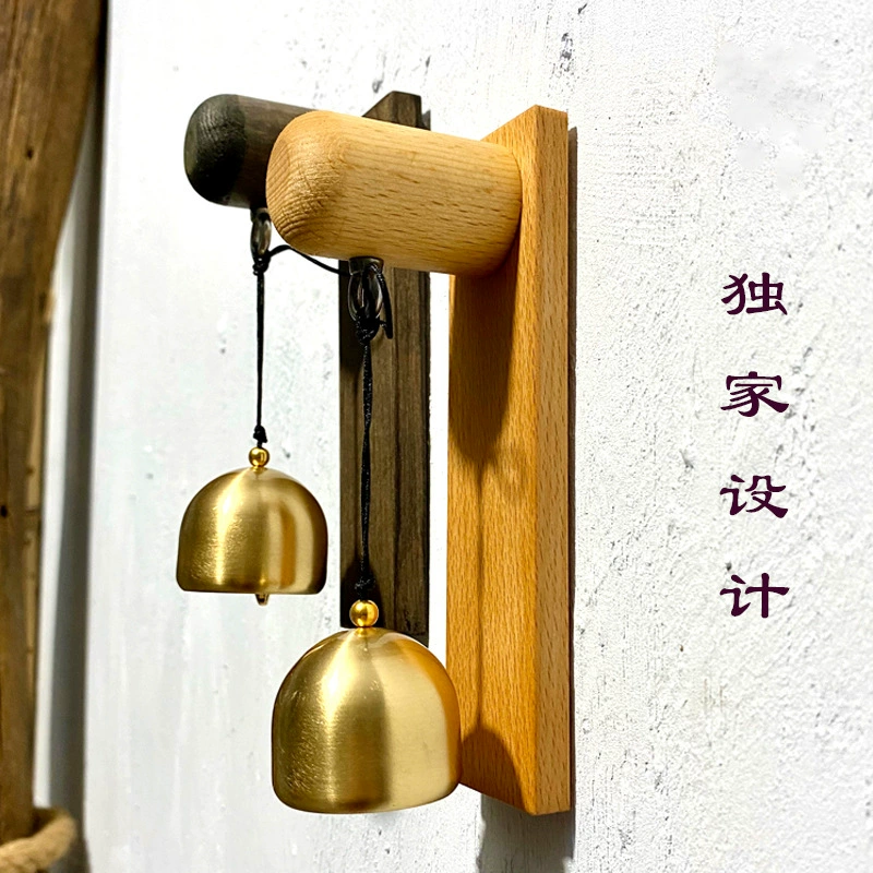 Персонализированные колокольчики ремесла медный колокольчик Ретро японский дверной звонок кулон ручной работы B & B деревянные ремесла Деревянные Колокольчики