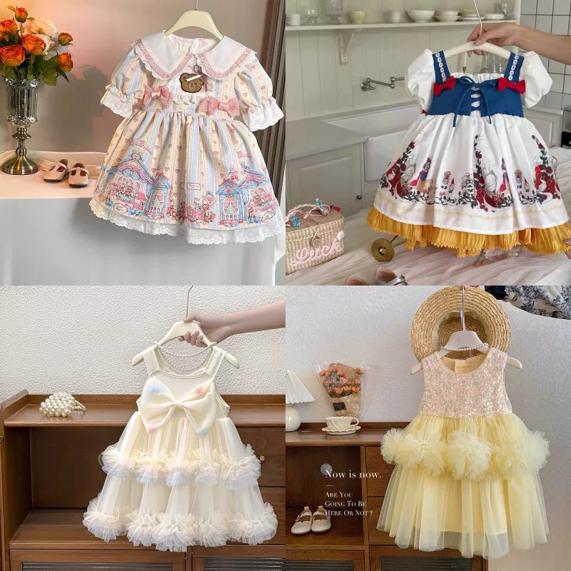 Летнее платье для принцессы, детская юбка, костюм маленькой принцессы, вестерн-стиль