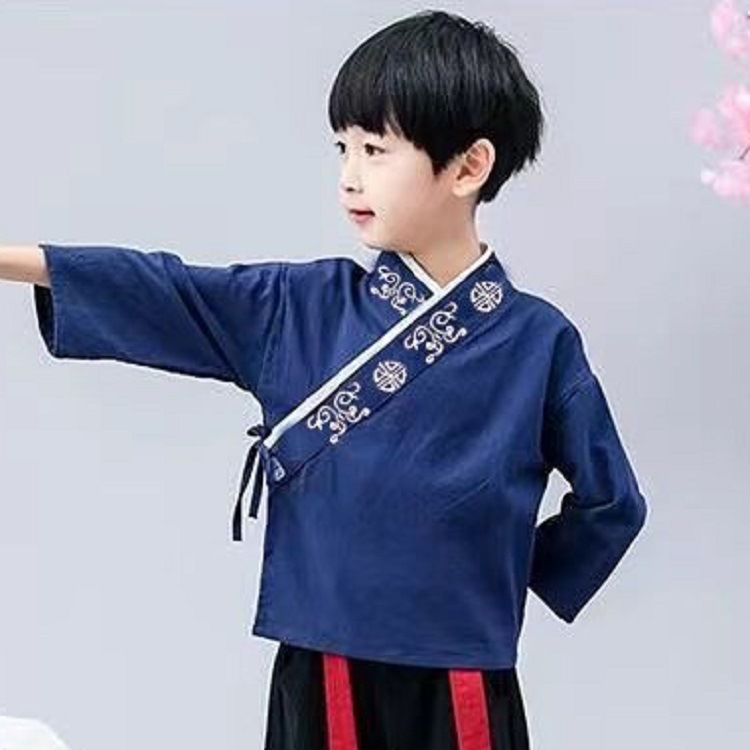 Hanfu para niños y niñas traje antiguo traje de algodón chino ceremonia de apertura estudiantes de la escuela primaria para niños traje de rendimiento de estilo chino image 14