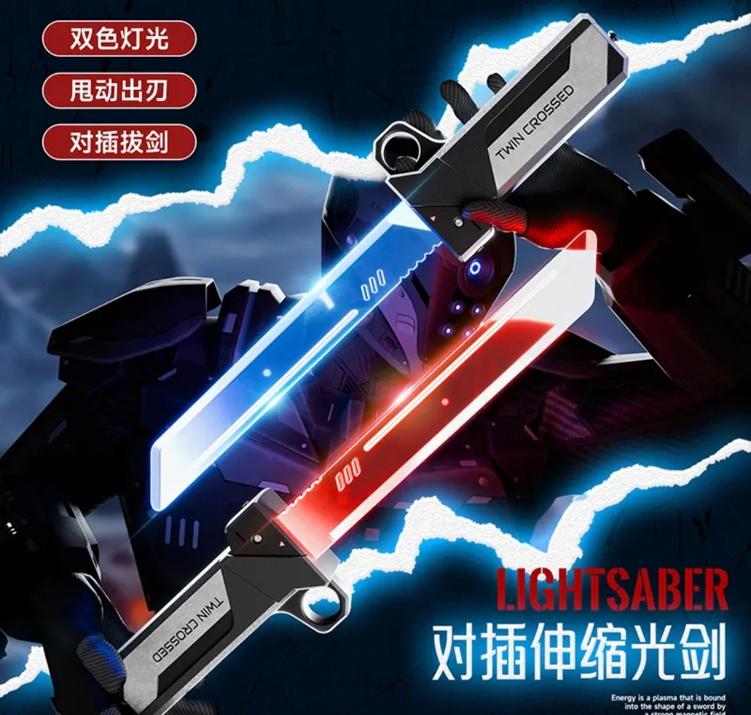 Espada de fuego rotativa de doble filo sabre de luz de doble cabeza cojinete telescópico cuchillo de oro rotativo luminoso efecto de sonido espada láser regalo juguete para niños