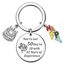 跨境爆款生日礼物酒杯蛋糕HAPPY 不锈钢扣送父母亲人朋友礼物挂件