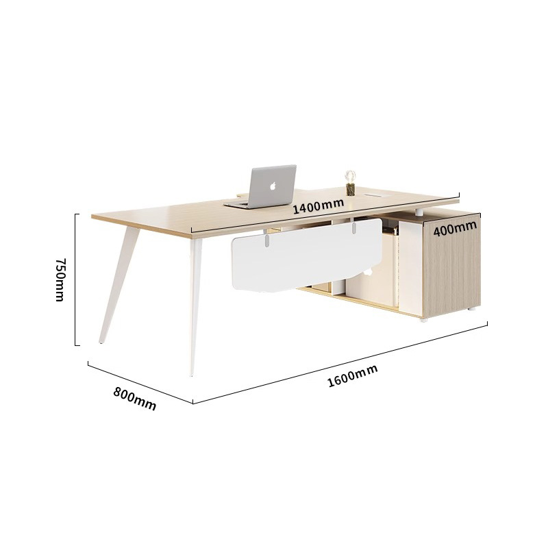 Con gabinete lateral, supervisor simple y moderno, gerente de escritorio de jefe, presidente, escritorio de jefe, combinación de escritorio y silla, escritorio ejecutivo