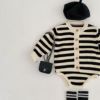 Autumn children's knitted bodysuit for early age suitable for men and women girl's, cardigan, set