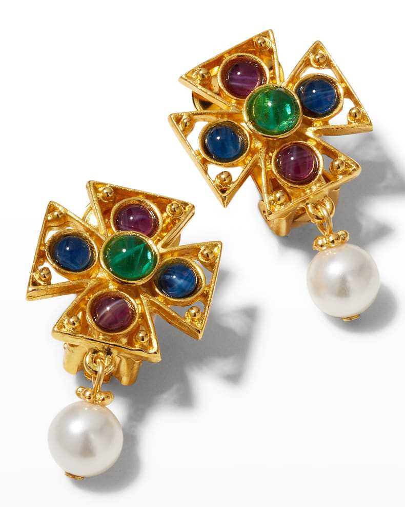 Daily, Tea Party Occasion Alloy Material 1 Pair Vintage Style Shiny Geometric Pearl Inlay Alloy Resin Drop Earrings