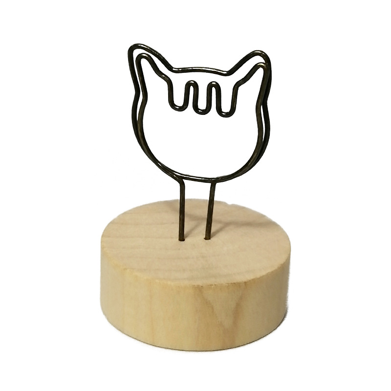 Creativo lindo Mensaje de madera titular de escritorio vertical nota mensaje clip de fotos escritorio vertical titular de la tarjeta de visita Decoración