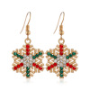 Christmas metal earrings, European style, with snowflakes, factory direct supply