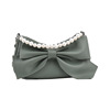 Shoulder bag, one-shoulder bag with bow, chain from pearl, Korean style