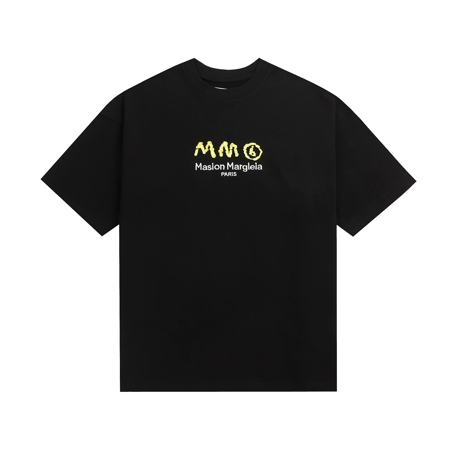 Maison Margiela 24SS коллекция MM6 цифровой узор круглый вырез мужской и женский модный бренд укороченный рукав футболка серия