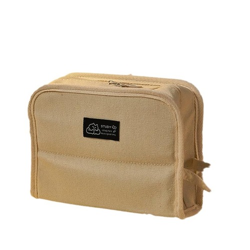 Canvas pencil bag for women with good looks, new stationery bag, Japanese style ins style primary school student large capacity multifunctional pencil bag