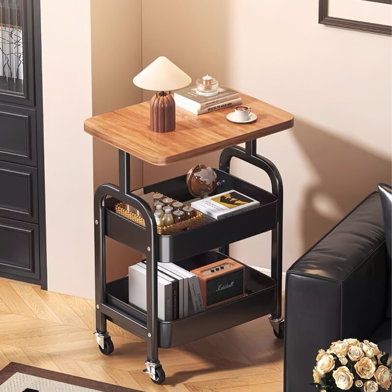 Side table movable storage rack, small cart for sofa, kitchen, living room, bedroom, bedside table, snack storage rack Side table movable storage rack, small cart for sofa, kitchen, living room, bedroom, bedside table, snack storage rack