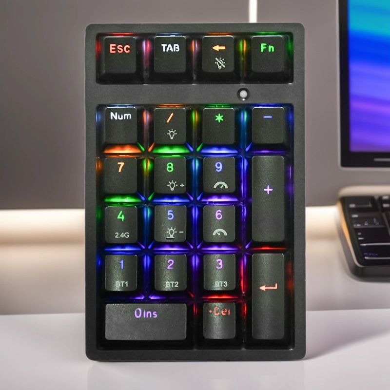 K18 Three-Mode Mechanical Numeric Keypad USB Bluetooth Mini External Financial Cashier Accounting