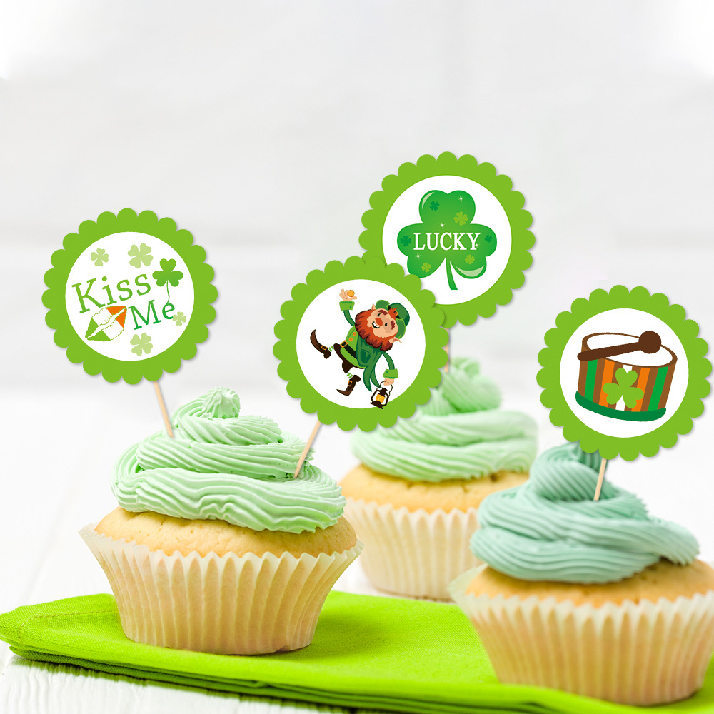 2024 nuevo día de San Patricio fiesta decoración pastel plug-in irlandés cerveza Festival decoración de la torta