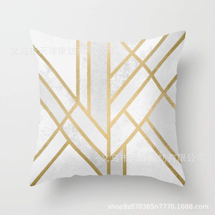 Funda de almohada personalizada con logotipo corporativo, funda de cojín geométrica de Amazon, terciopelo piel de melocotón, cojín para sofá de sala de estar, moderno y minimalista