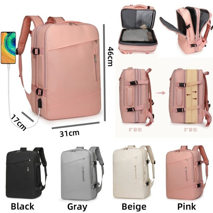 New Pure Color Simple Iins Style Versatile Multi-Functional Bag Travel Business Trip Can Board Convenient Backpack New Pure Color Simple Iins Style Versatile Multi-Functional Bag Travel Business Trip Can Board Convenient Backpack