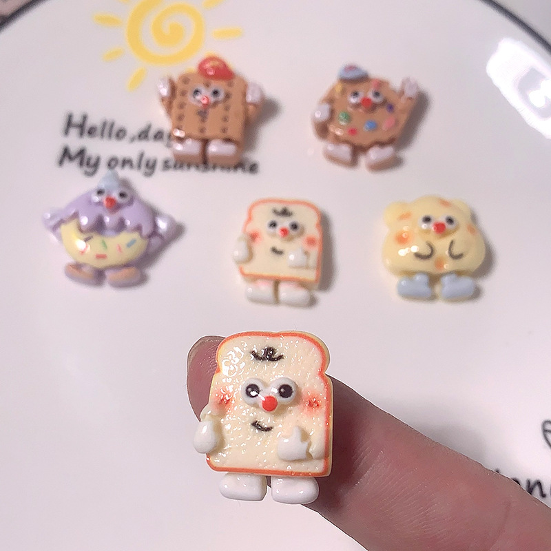 Nuevo pie galletas queso simulación de alimentos juegan accesorios de resina DIY accesorios de pegamento de crema material de cuerda de pelo