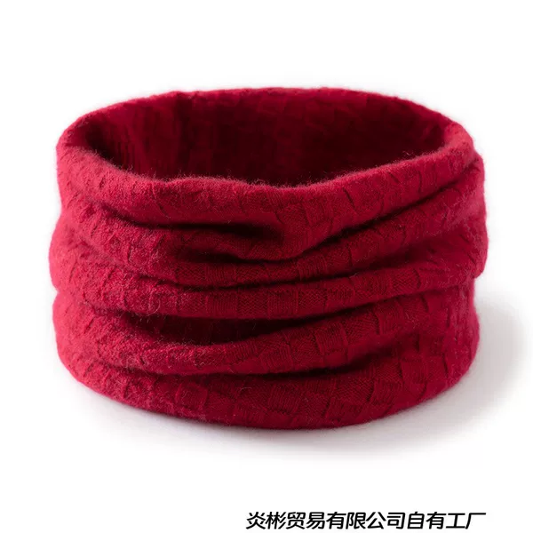 Wholesale cross-border autumn and winter cashmere neck warmer for women, solid color plaid jacquard neck warmer, warm neck protector, pullover neck warmer