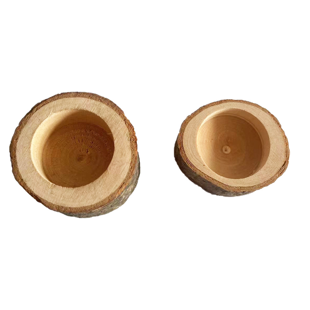 Tazón de comida de madera maciza para mascotas loro hámster lagarto tortuga tazón de alimentación suministros de paisajismo para mascotas pequeños suministros para mascotas al por mayor