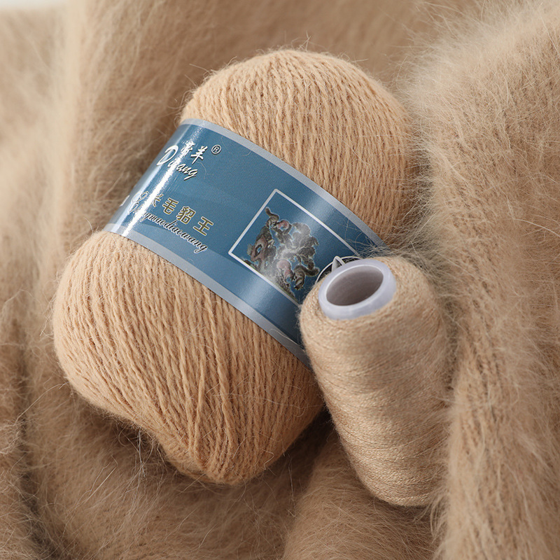 Factory Direct Mink Wool Medium Thick Hand-Knitted Long-Haired Mink Wool Ball Machine-Knitted Yarn Wholesale DIY Wool Ball