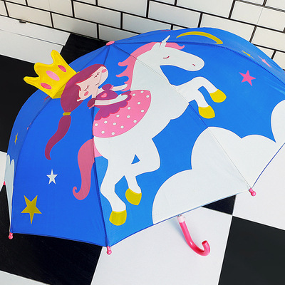 White Horse Girl Three-dimensional Ear Umbrella (2-7 years old)